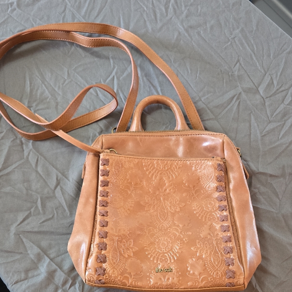 The Sak Brown and Tan Crossbody Bag with Adjustable Strap